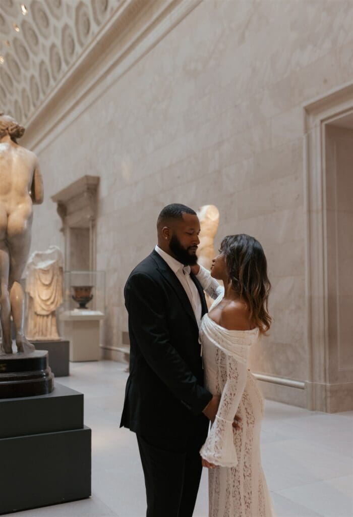 cute couple at their dream photoshoot at the MET