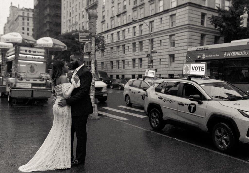 This Engagement Session in NYC Proves Rain Can Be the Main Character