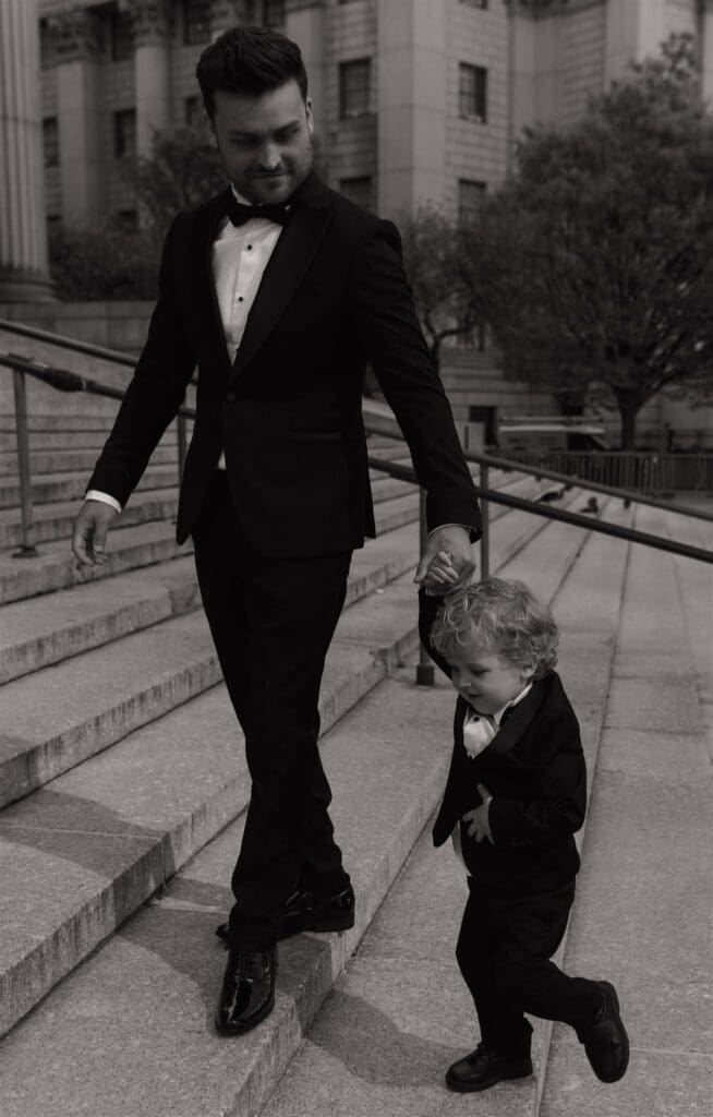 cute picture of the groom and his son