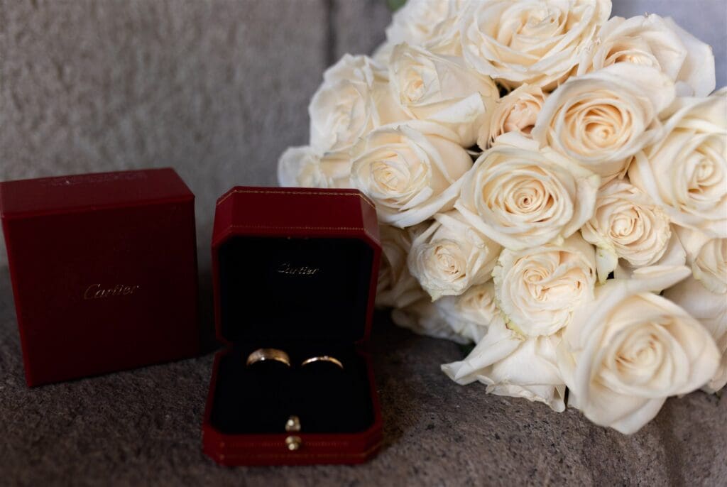 stunning closeup shot of the elopement rings