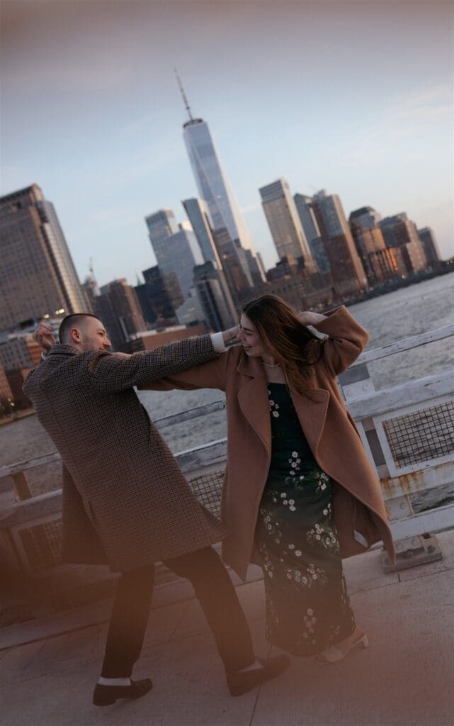 cute couple dancing during their