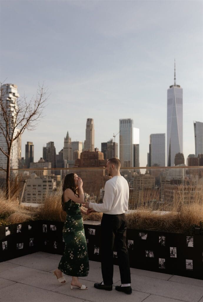 cute surprise proposal in NY