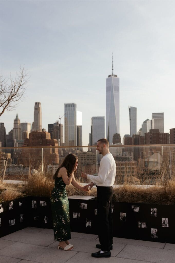 couple emotional during their engagement