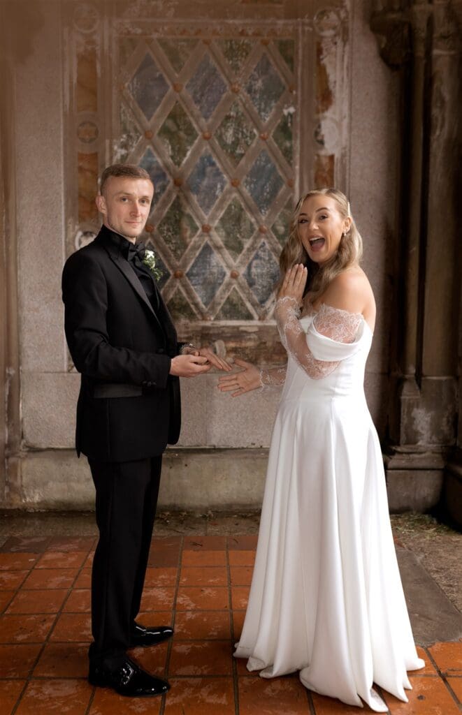 cute picture of the bride and groom at the altar
