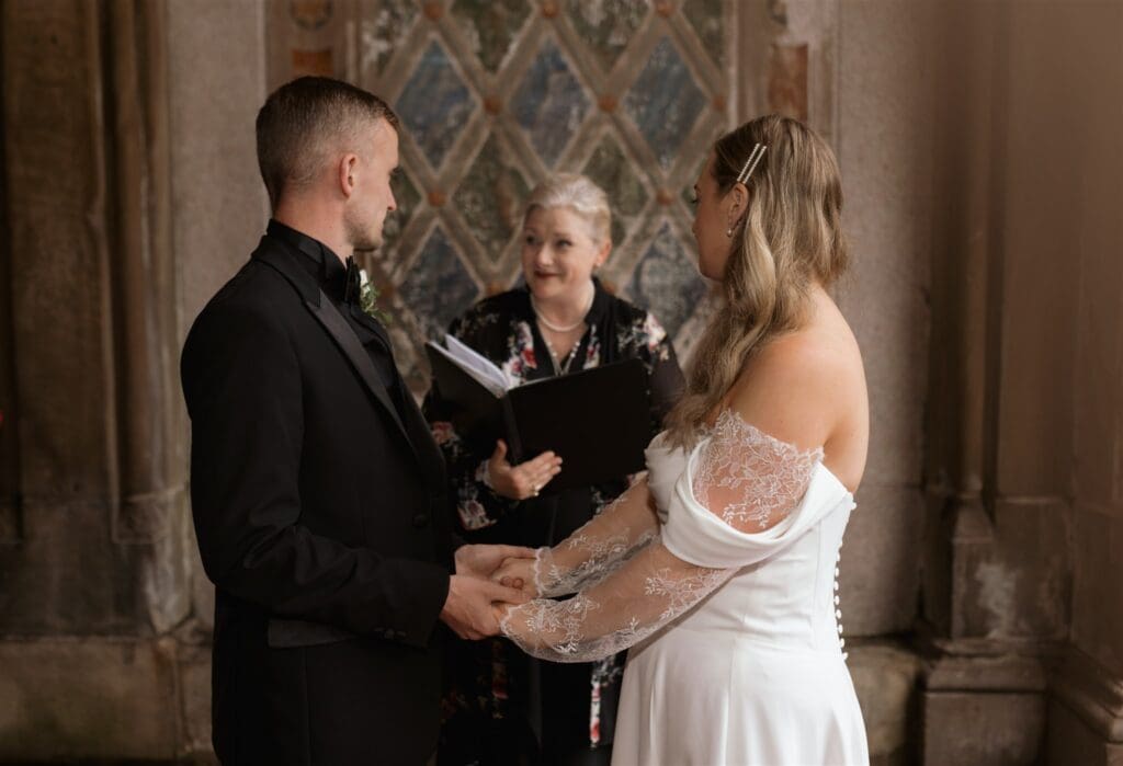 happy couple at their NY elopement