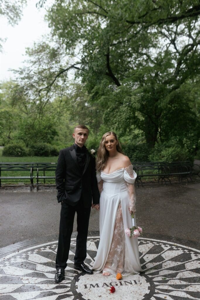 coupe posing for the camera during their bridal session