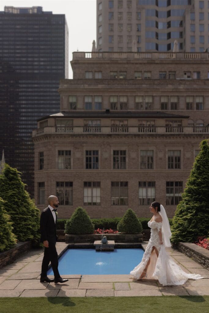 couple at their fun bridal portraits