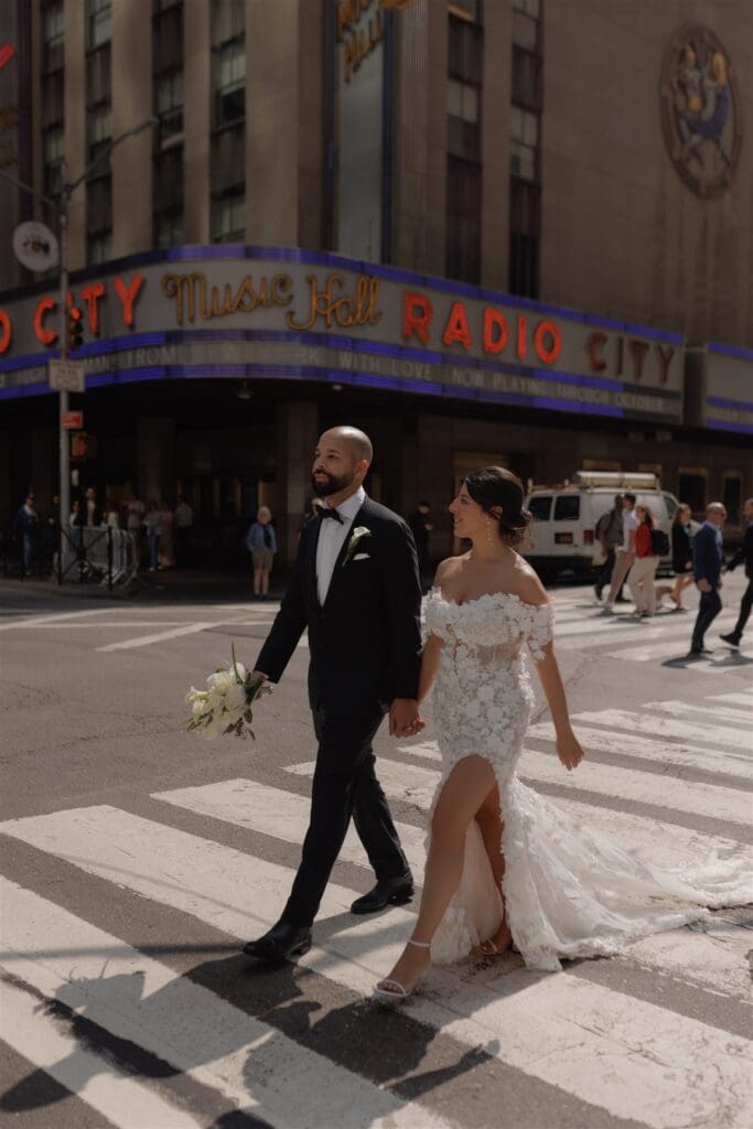 happy couple at their NYC elopement
