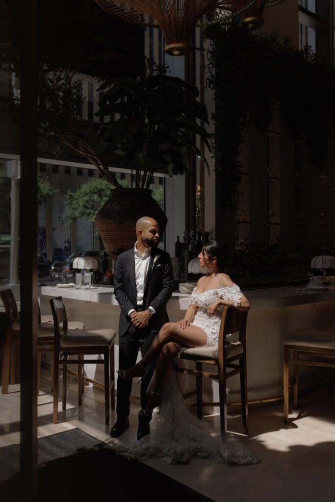 golden hour bridal portraits in NYC