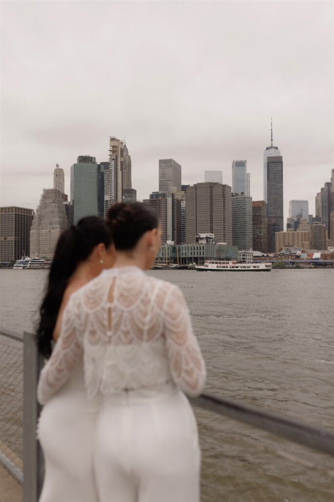 Cute picture of the brides hugging