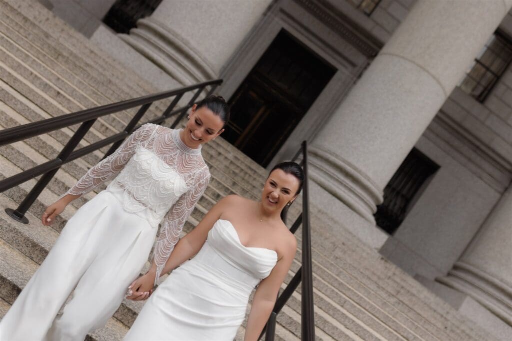 From Brooklyn Views to Ruby’s Cafe: Jess & Amy’s Manhattan City Hall Elopement