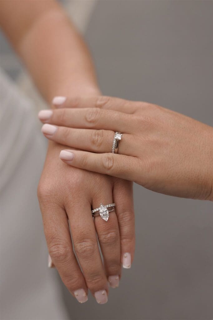 Stunning close-up shot of the wedding rings