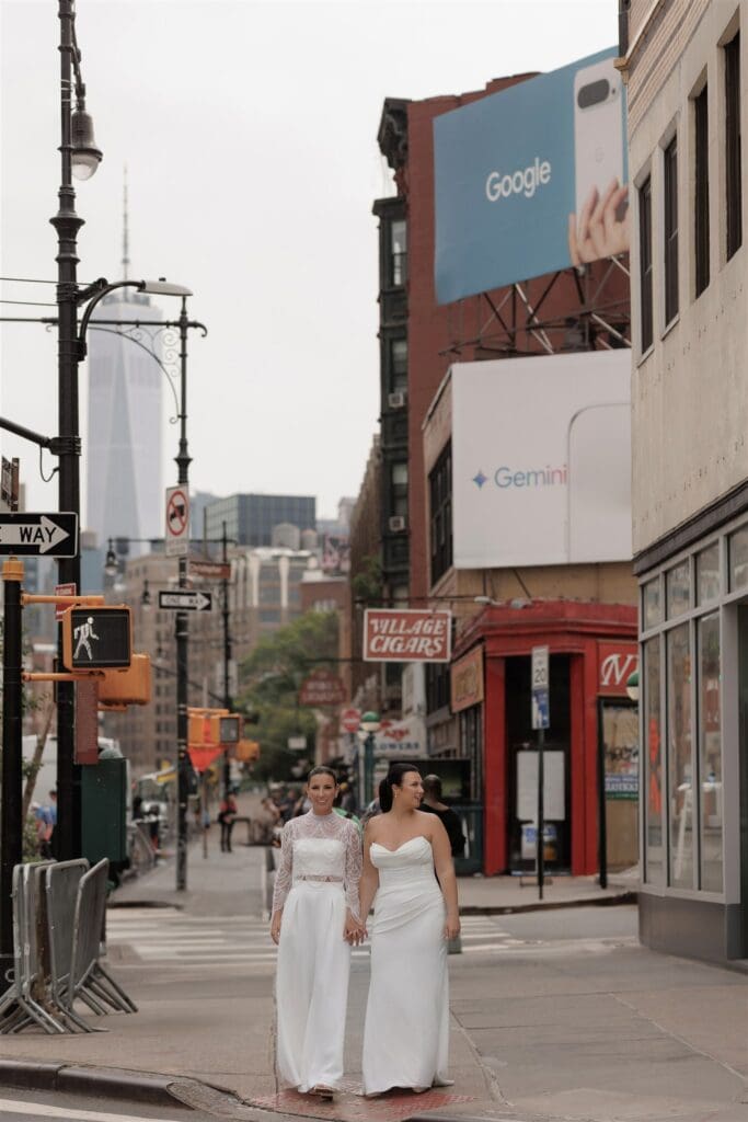 Happy couple at their fun bridal portraits