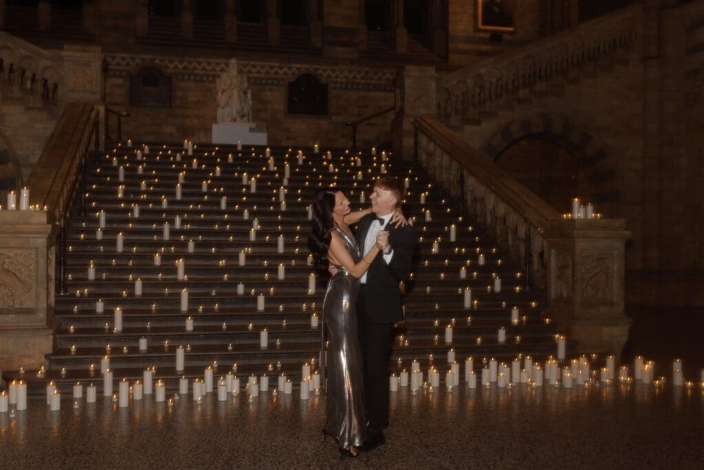 A Modern Romantic London Proposal at the Natural History Museum