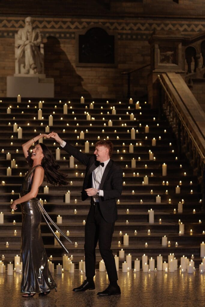 Couple dancing during their photoshoot