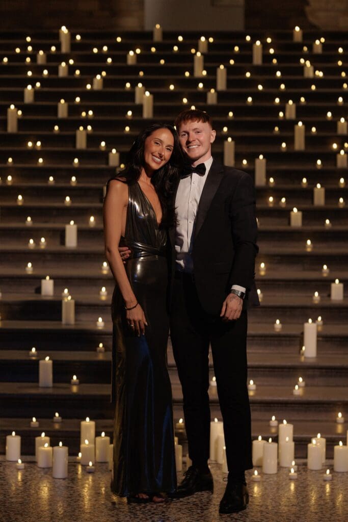 Couple posing for the camera during their photos