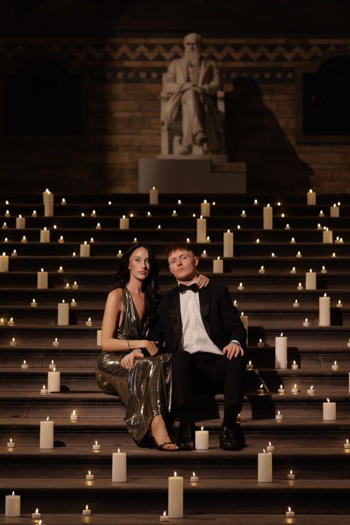 A Modern Romantic London Proposal at the Natural History Museum