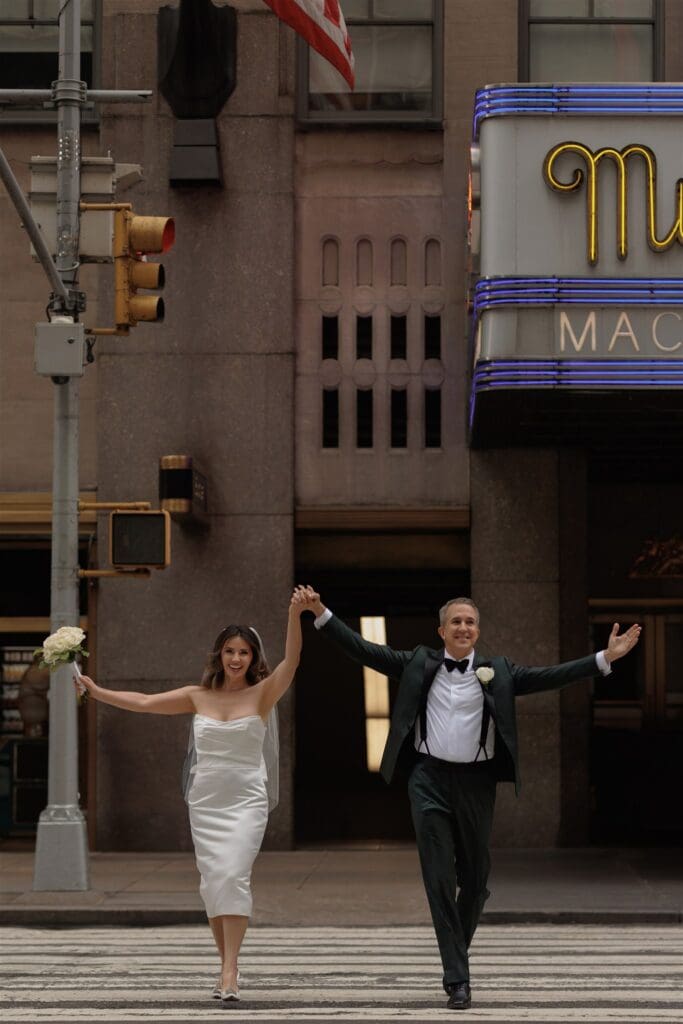 cute couple celebrating their elopement in NY