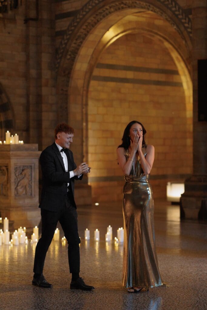 couple emotional during their engagement