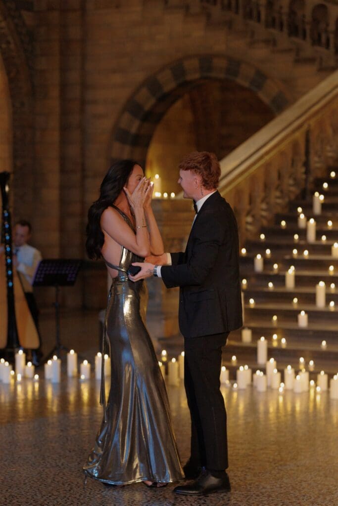 happy couple at their dream engagement