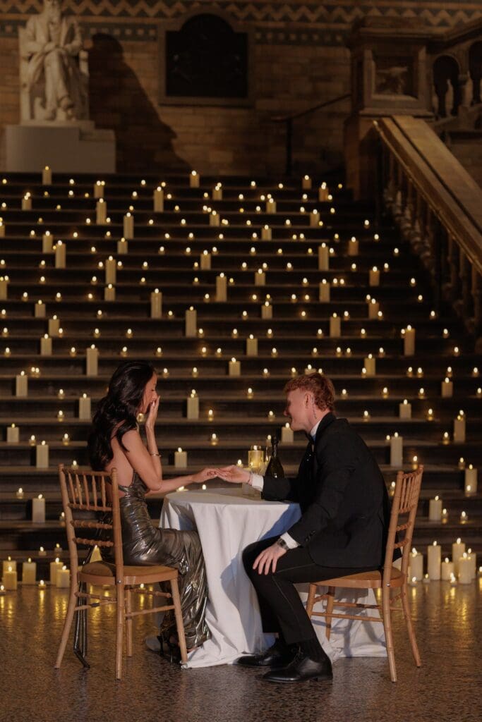 A Modern Romantic London Proposal at the Natural History Museum