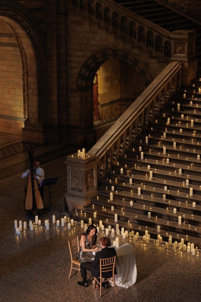 A Modern Romantic London Proposal at the Natural History Museum