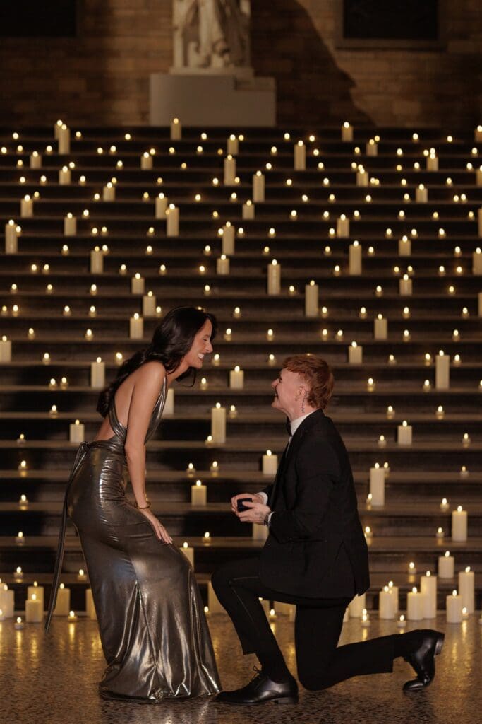 A Modern Romantic London Proposal at the Natural History Museum