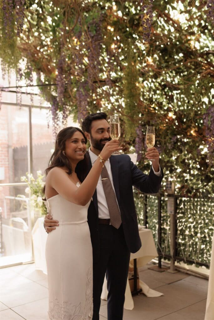 Mukund & Jo Moody Manhattan Rooftop Proposal at The Beekman Hotel