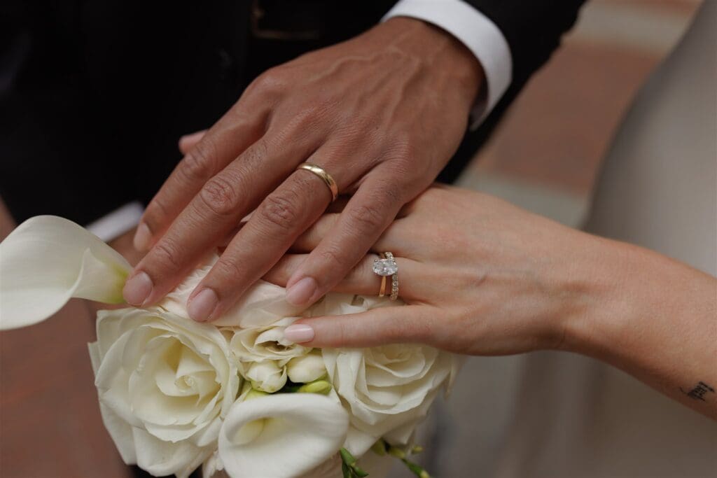 stunning closeup shot of the wedding rings