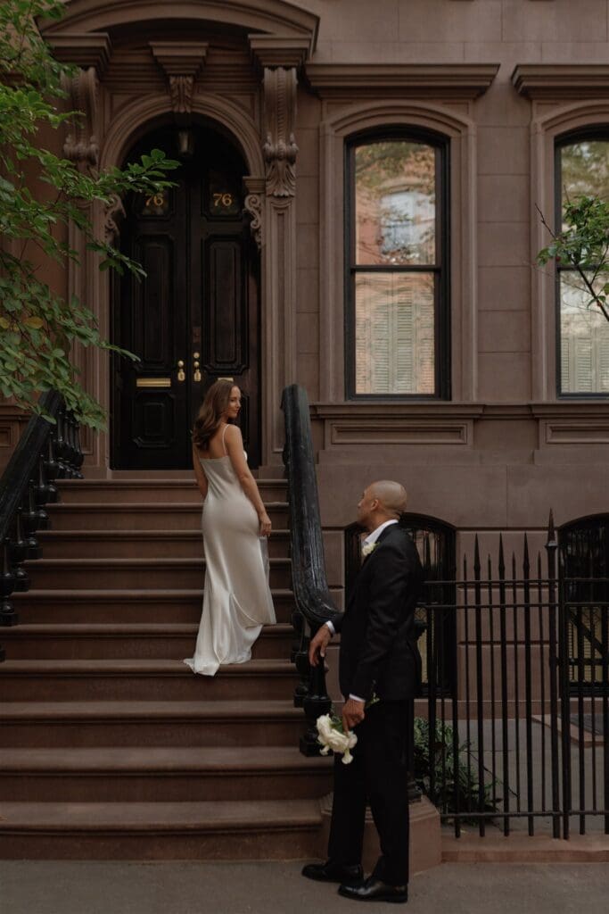 happy couple at their bridal portraits