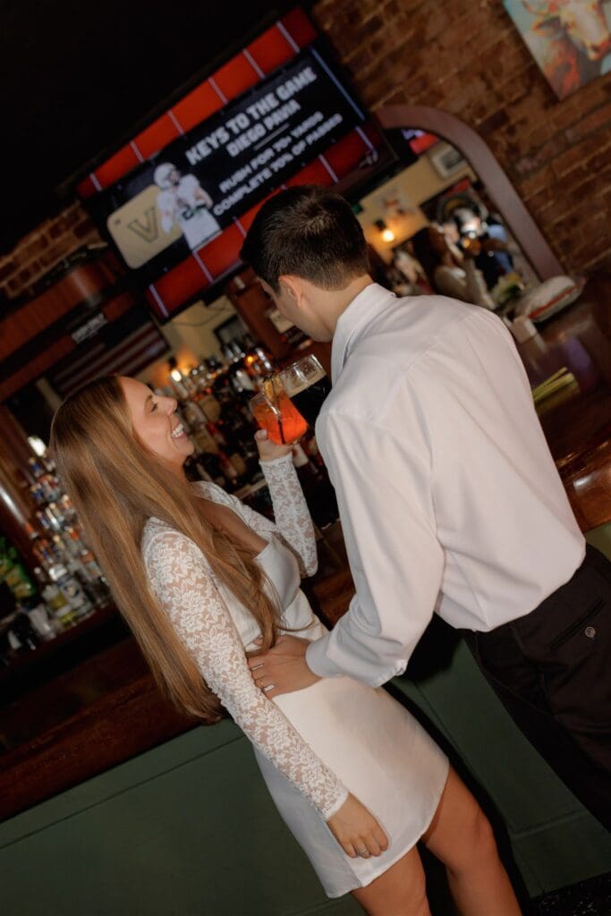couple having some drinks after their ceremony