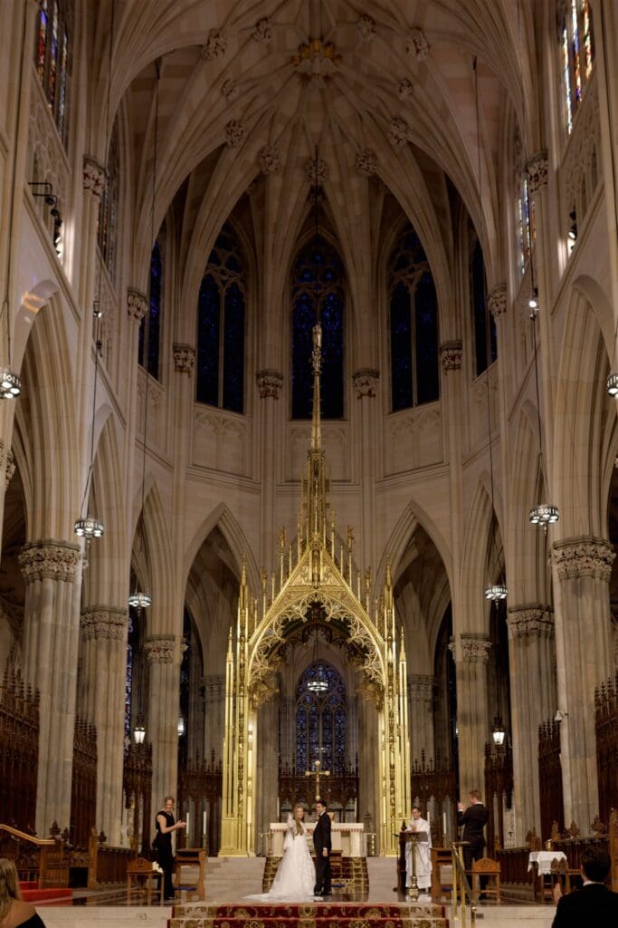 bride and groom at their intimate wedding ceremony