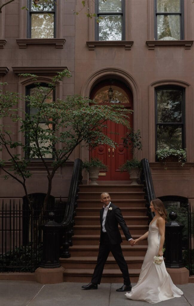 cute couple at their dream nyc elopement