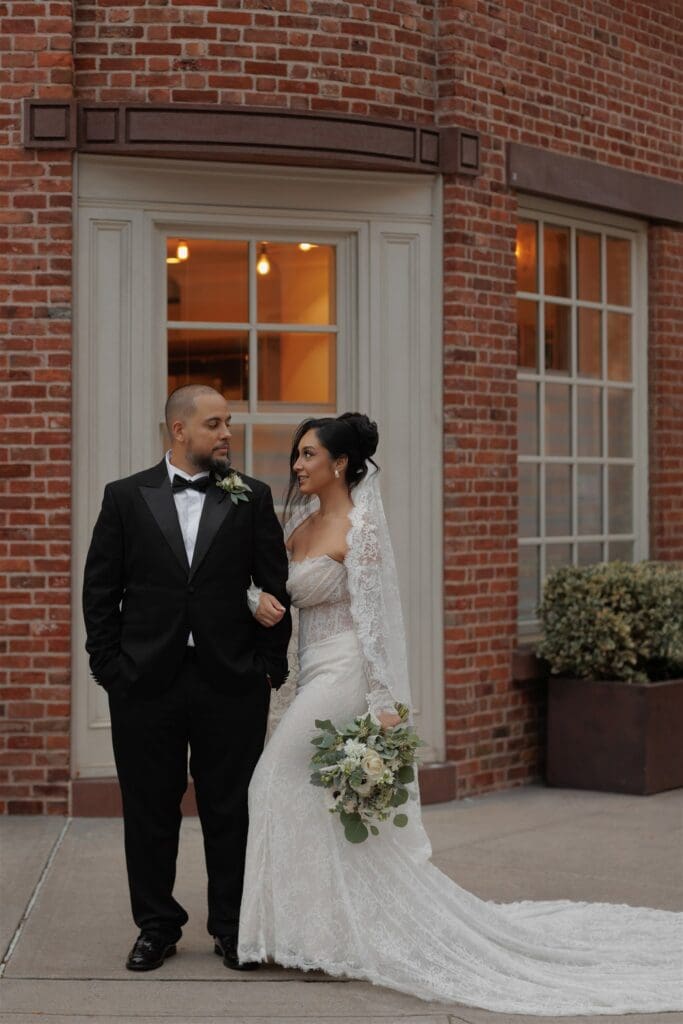 bride and groom at their dream bridal portraits